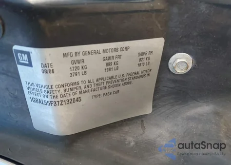 2007 Saturn Ion Level 3 z USA, uszkodzony, nr VIN 1G8AL55F37Z132045